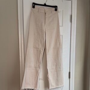 Zara Off-White Flare Jeans